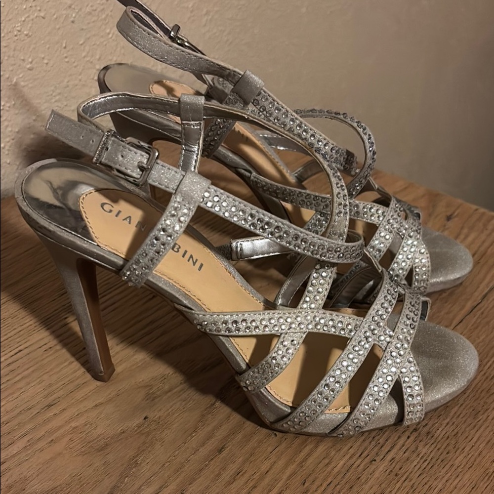 Gianni Bini Silver Strappy Heels
